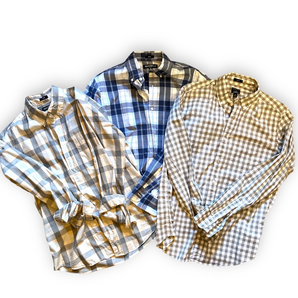 SET OF 3 - JCrew Flex Slim casual shirts, size medium
